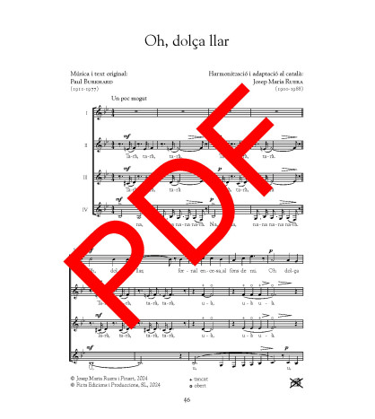 Oh, dolça llar - Cor (SSAA) - Digital