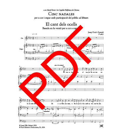 El cant dels ocells - (1 veu i orgue) - Digital