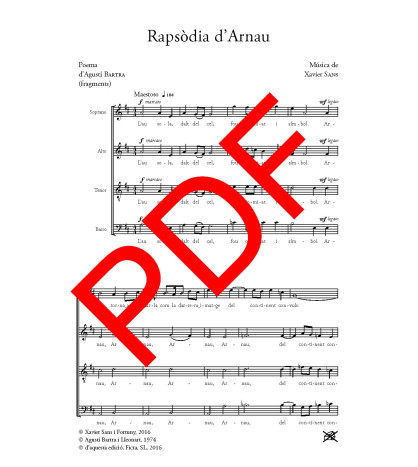 Rapsòdia d'Arnau - Cor (SATB) - Xavier Sans