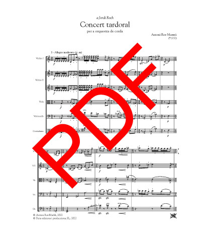 Quartet tardoral (partitura general) - Antoni Ros-Marbà