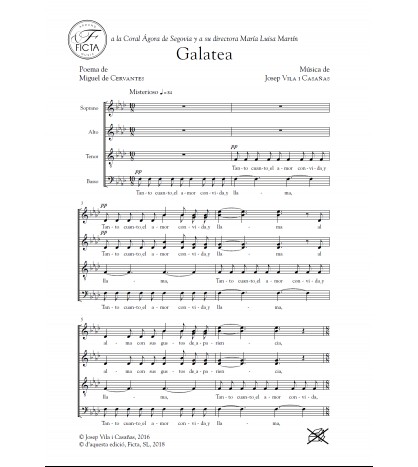 Galatea - Choir SATB - Josep Vila Casañas