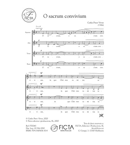 O sacrum convivium - Cor (SATB)