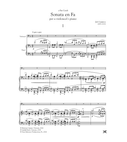 Sonata en Fa - Música per a violoncel i piano de Juli Garreta (II)