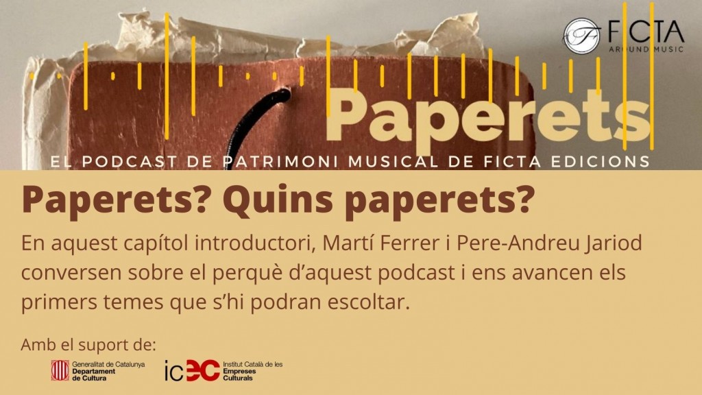 Presentem PAPERETS, el podcast sobre patrimoni musical de Ficta Edicions