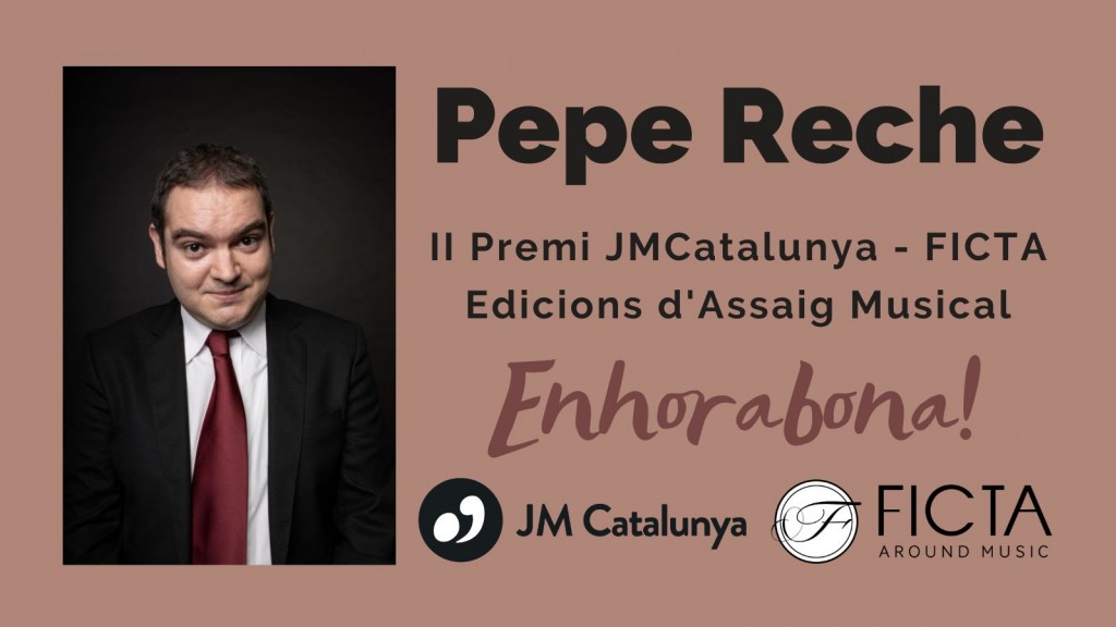 Pepe Reche guanya el II Premi JMCatalunya - FICTA Edicions d’Assaig Musical 