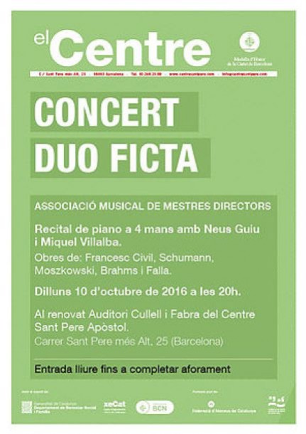 Avui el Duo Ficta estrena Francesc Civil a Barcelona