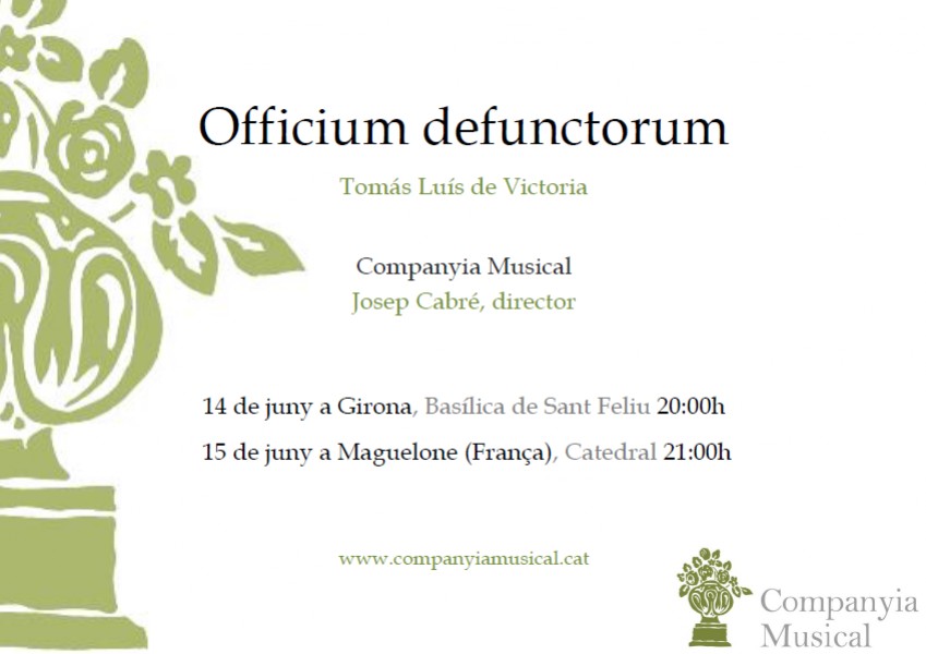 La Companyia Musical interpreta Officium defunctorum de T.L. de Victoria